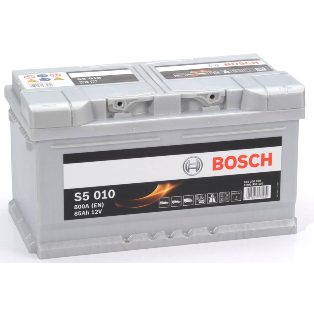 Акумулятор   85Ah-12v BOSCH (S5010) (315x175x170),R,EN800 !КАТ. -10% - фото 0
