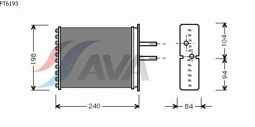 Радиатор отопителя (печки) (Valeo) [OE. 5893932] (AVA COOLING - фото 