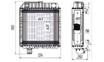Радиатор охлаждения двигателя <Нива> с дв. СМД-20, 22 (5-ти рядный) (г.Бузулук) - фото 