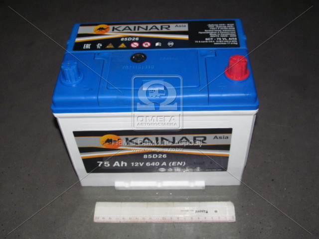 Акумулятор 75Ah-12v KAINAR Asia (258x173x220),R,EN640 070 341 0 110 - фото 