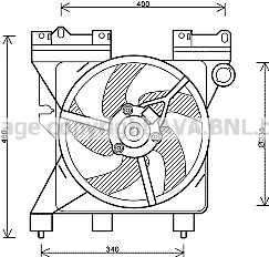 Вентилятор радиатора CITROEN BERLINGO/PEUGEOT PARTNER (96-) (AVA) - фото 
