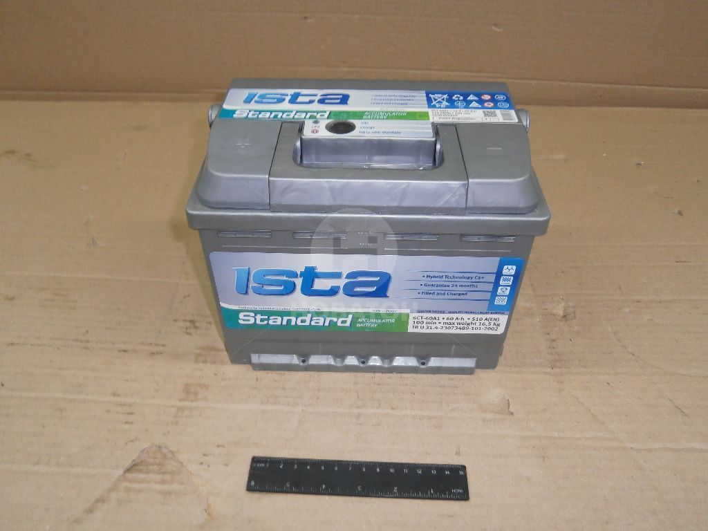 Аккумулятор  60Ah-12v ISTA Standard зал. (242х175х190), L, EN 540 - фото 