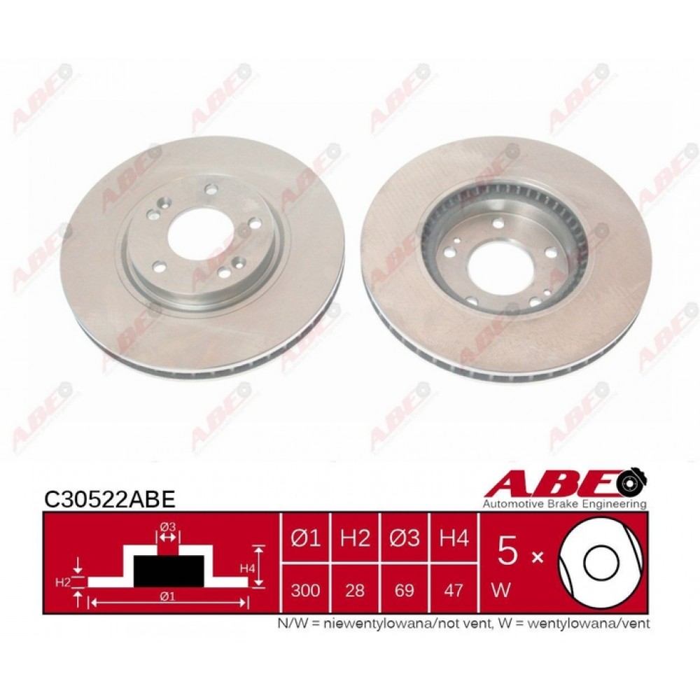 Гальмівний диск ABE C30522ABE - фото 