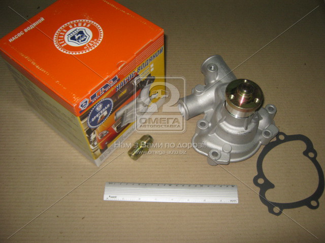 Водяной насос (помпа) ГАЗ двигатель 4062 (с ГУР) с прокладками <Оригинал>, фирменная упаковка (покупное ГАЗ) - фото 