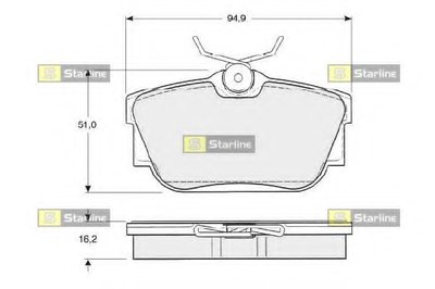 Колодки тормозные задние (дисковые) комплект (Starline) BDS307 - фото 