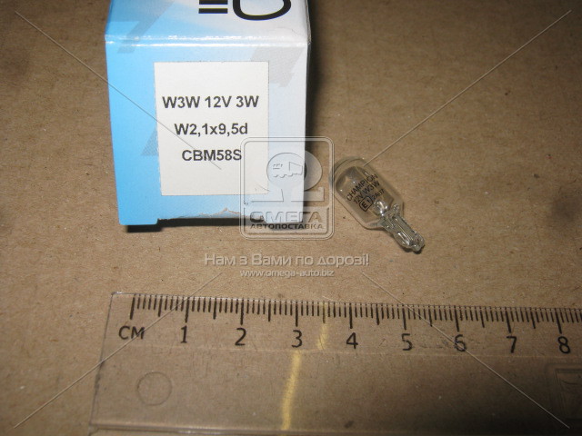 Лампа накаливания W3W 12V 3W W2,1x9,5d (Champion) CHAMPION CBM58S - фото 