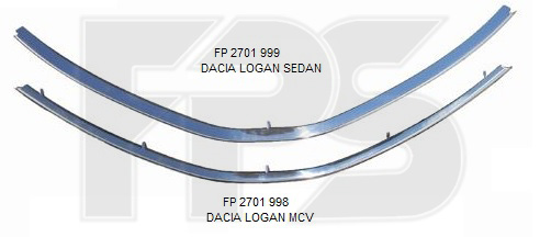 Накладка решетки хромированная нижняя DACIA (ДАЧИЯ) LOGAN SDN 04-08 (FPS) - фото 