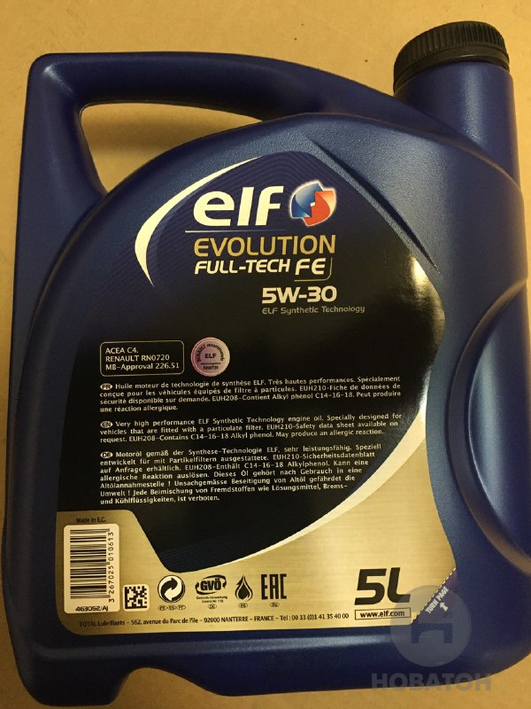 Масло моторн. ELF Evolution FULL-TECH FE 5W-30 (Канистра 5л) (ELF) - фото 