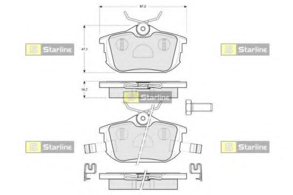 Колодки тормозные задние (дисковые) комплект (Starline) BD S830P - фото 