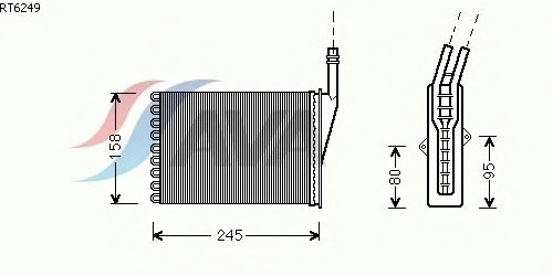 Радиатор отопителя (печки) (лев.) [OE. 6025.370.414] (AVA COOLING - фото 