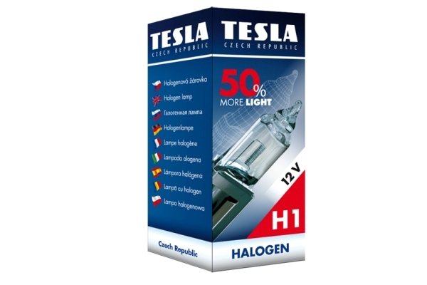 Автомобильная лампа H1 12V 55W P 14,5s +50% (Tesla) B30101 - фото 