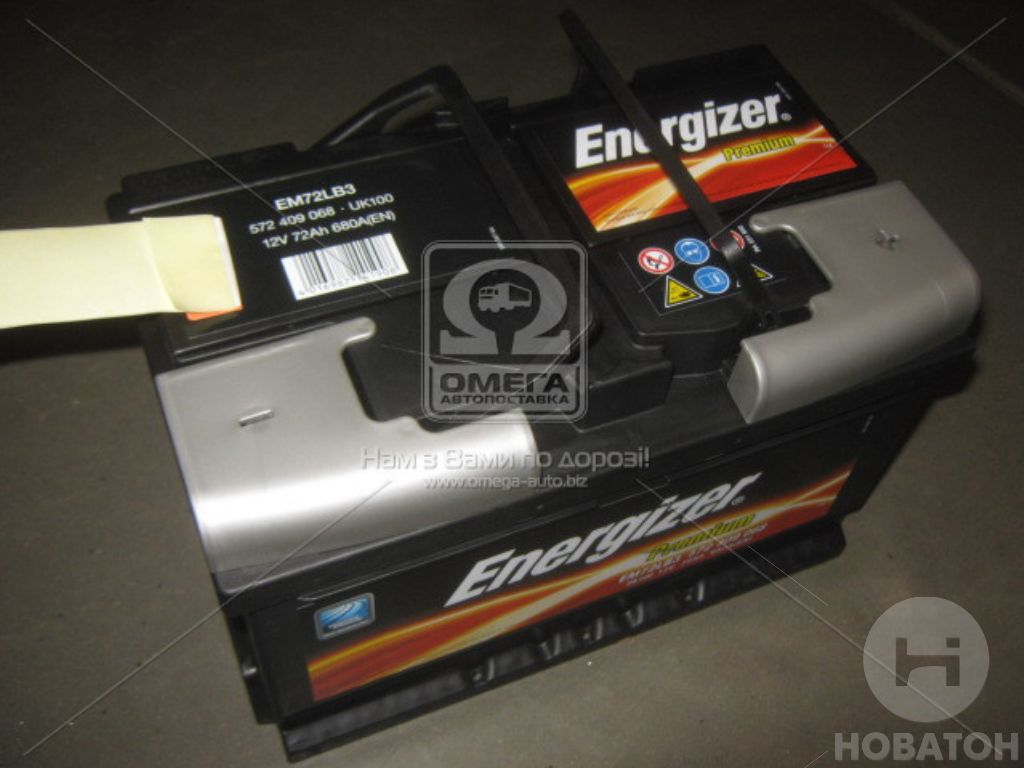 Аккумулятор  72Ah-12v Energizer Prem.(278х175х175), R,EN680 - фото 