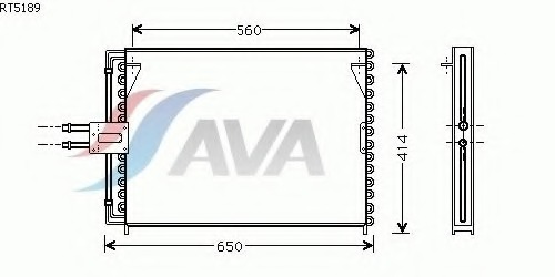 Радиатор кондиционера 2.2D [OE. 7701.038.227] (AVA COOLING - фото 