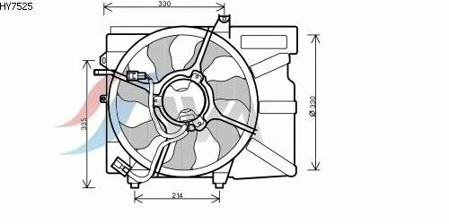 Вентилятор Hyundai Getz +AC 03- (AVA) AVA COOLING HY7525 - фото 