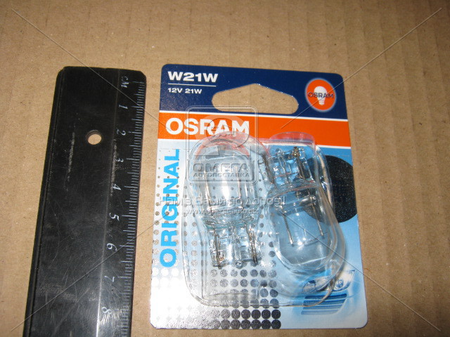 Лампа вспомогат. освещения 12V 21W W3x16d (2 шт) blister (OSRAM) - фото 