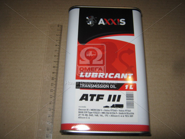 Масло трансмисс.(красное) AXXIS  ATF 3   (Канистра 1л) - фото 