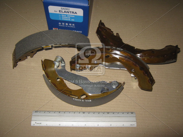 Колодки тормозные задние HYUNDAI ELANTRA/LANTRA 90-95, COUPE 1.6, MATRIX  (SANGSIN) - фото 