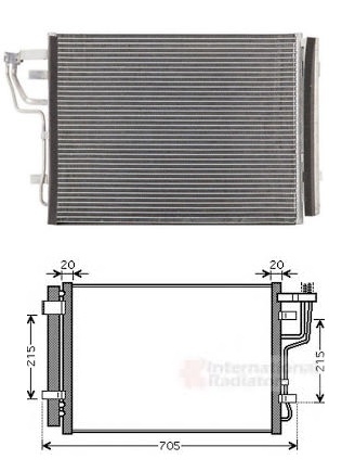 Радиатор кондиционера HYUNDAI/KIA ELANTRA (06-), i30/i30CW (07-), CEED (10-) (Mobis) - фото 