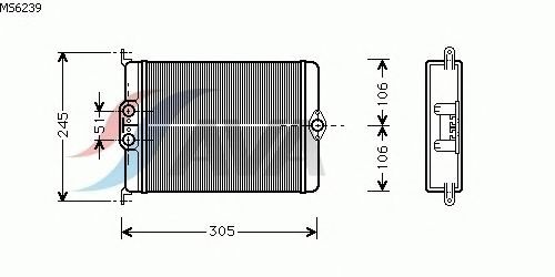 Радиатор отопителя (печки) C/W 140 (do ?. kar. 123.447) [OE. 140.830.0561] (AVA COOLING - фото 