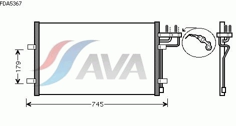 Радиатор кондиционера (AVA COOLING FDA5367 - фото 