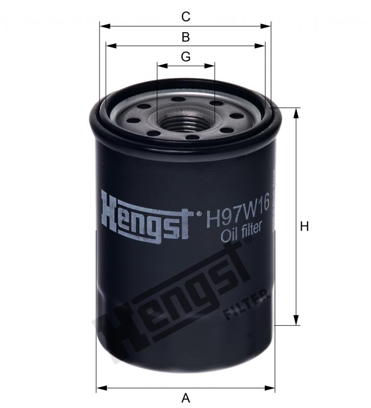 Фильтр масляный двигателя TOYOTA COROLLA, RAV4, AVENSIS 00- (HENGST) HENGST FILTER H97W16 - фото 