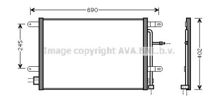 Радиатор кондиционера AUDI (АУДИ) A4 04- A4 III * 11/04- (AVA COOLING) - фото 