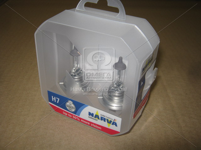Лампа накаливания SET H7 12V 55W PX26d RANGE POWER Double Life +50 (к-т 2шт) (Narva) - фото 