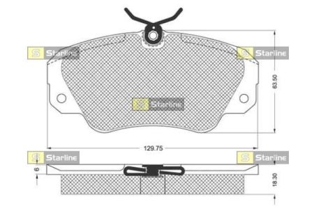 Колодки тормозные передние (дисковые) комплект (Starline) BDS121 - фото 