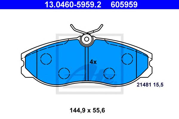 Гальмівні колодки, дискові (ATE) 13.0460-5959.2 - фото 