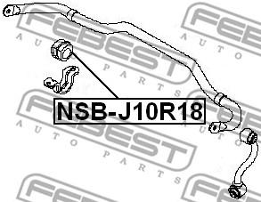 Втулка заднього стабілізатора (Вир-во FEBEST) Febest NSB-J10R18 - фото 1
