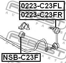 Втулка переднього стабілізатора Febest NSB-C23F - фото 1