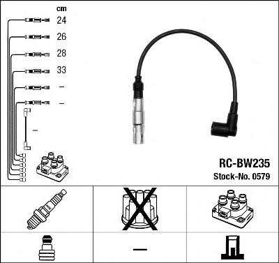 Провода зажигания BMW 3 (E36, E46) (NGK) RC-BW235 - фото 