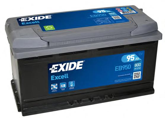 Аккумулятор   95Ah-12v Exide EXCELL(353х175х190),R,EN800 !КАТ. -10% EXIDE EB950 - фото 