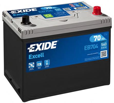 Аккумулятор   70Ah-12v Exide EXCELL(266х172х223),R,EN540 !КАТ. -10% EXIDE EB704 - фото 