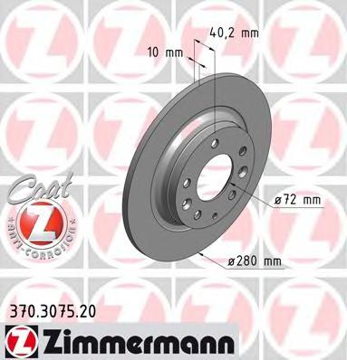 диск тормозной Coat Z ZIMMERMANN 370307520 - фото 
