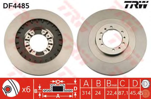 Гальмівний диск (вир-во TRW AUTOMOTIVE) DF4485 - фото 