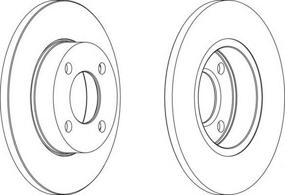 Диск тормозной передний (невентилируемый) (в упаковке два диска, цена указана за один)  (FERODO) - фото 