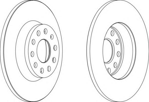 Диск тормозной задний (невентилируемый) (в упаковке два диска, цена указана за один) (FERODO) - фото 