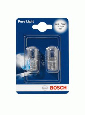 Лампа накаливания W21/5W 12V W3x16q PURE LIGHT (blister 2шт) (Bosch) - фото 
