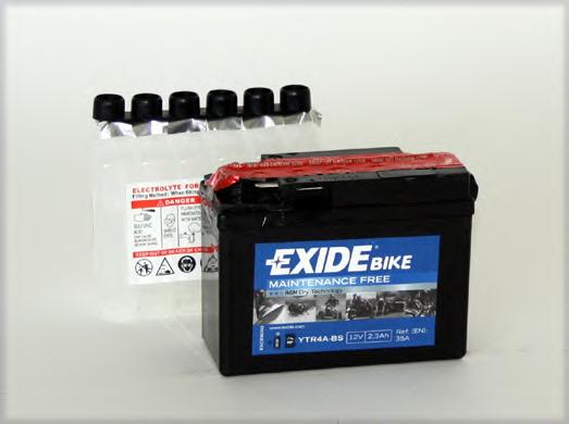 Акумулятор 2,3Ah-12v Exide AGM (ETR4A-BS) (113х48х85) R, EN35 !КАТ. -10% EXIDE ETR4A-BS - фото 