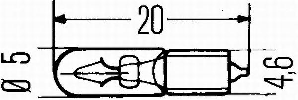 Лампа накаливания 24 V 1.2W W2X4.6D W1.2W HELLA 8GP 002 095-241 - фото 1