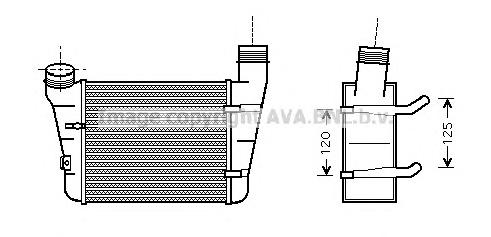 AUDI-A4 00-интеркулер 1.9TDi (±A±AC), 2.0TDi 103kW [OE. 8E0145805F / S] (AVA COOLING - фото 
