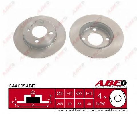 Диск тормозной задний (невентилируемый) (в упаковке два диска, цена указана за один) (ABE) - фото 