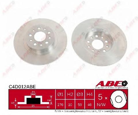Гальмівний диск (вир-во ABE) C4D012ABE - фото 
