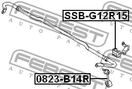 Втулка заднього стабілізатора (Вир-во FEBEST) Febest SSB-G12R15 - фото 1