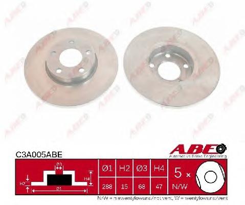 Диск тормозной передний (невентилируемый) (в упаковке два диска, цена указана за один) (ABE) - фото 