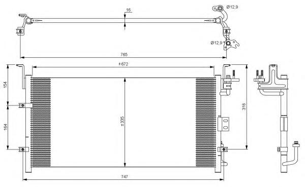 Конденсатор кондиционера HYUNDAI Sonata IV (EF) (NRF) 35917 - фото 