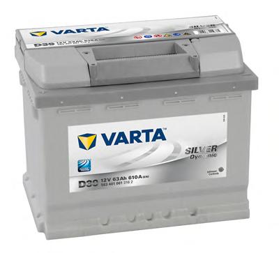 Акумулятор   63Ah-12v VARTA SD(D39) (242x175x190),L,EN610 !КАТ. -15% - фото 0