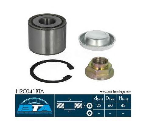 Підшипник колеса,комплект (BTA) H2C041BTA - фото 