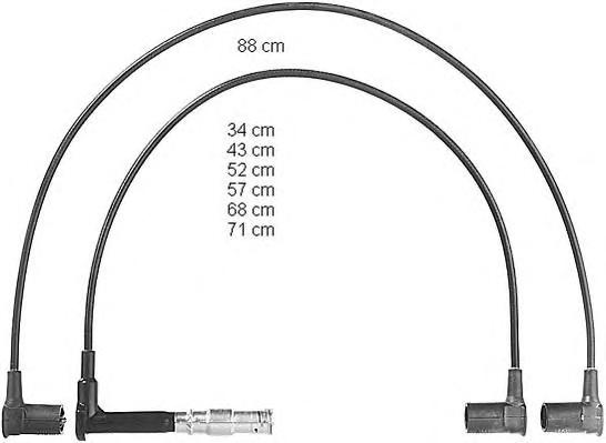 Комплект кабелів високовольтних MERCEDES-BENZ (вир-во BERU) ZEF597 - фото 